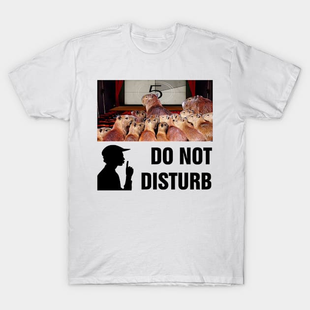 Do not disturb capybaras watching movie on cinema T-Shirt by richercollections